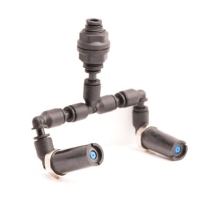 RANA Allround Doppel-Beregnungsdüse mit Knie & Schottverschraubung