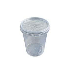 Drosophila-Zuchtbecher rund 520ml mit Deckel perforiert